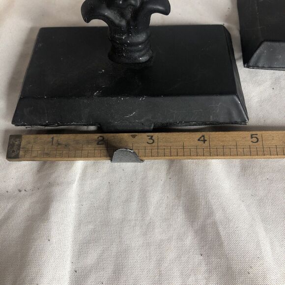 Set Of 2 Vintage Metal Stocking Holder Black Weighted 5” CUTE!! - Picture 14 of 16